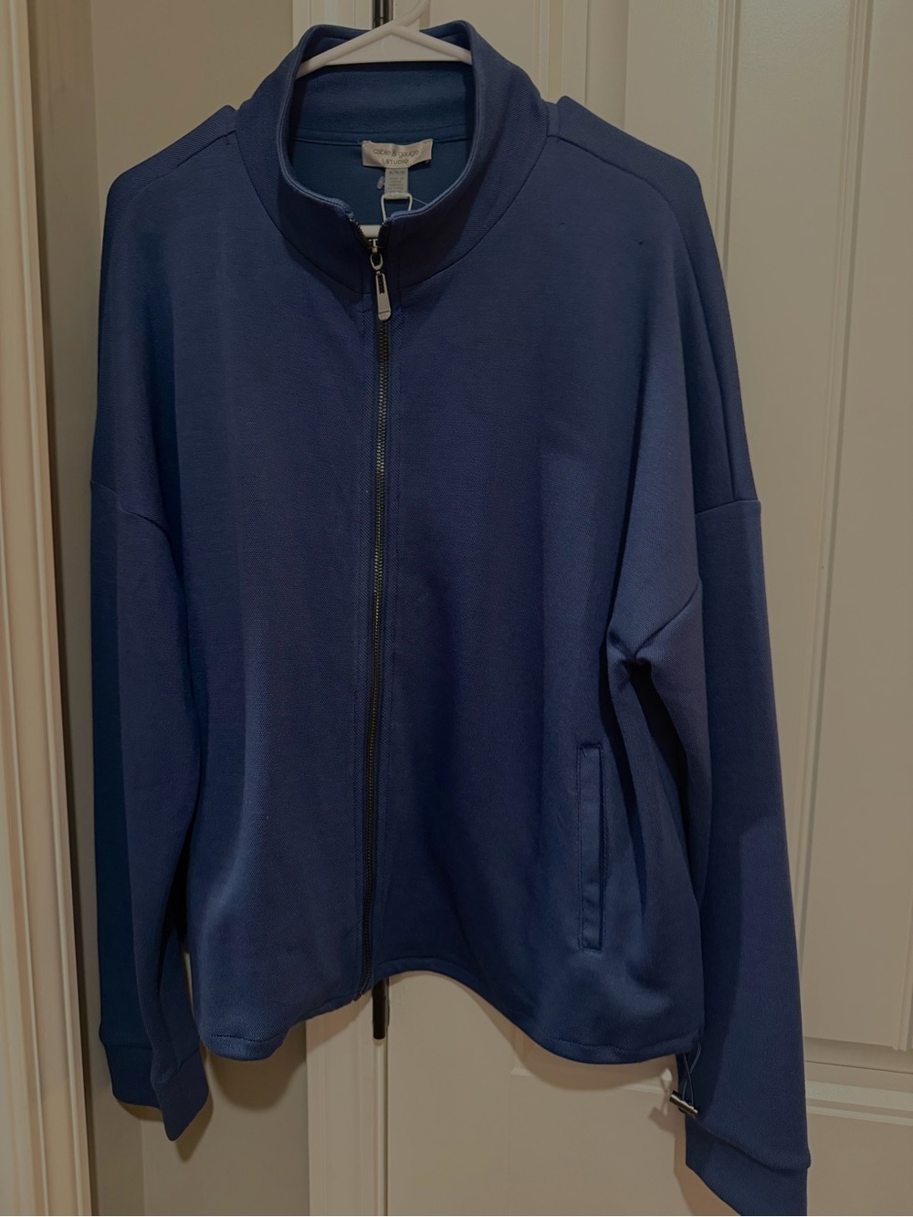 NWT Cable & Gauge Studio Blue Full  Zip Jacket